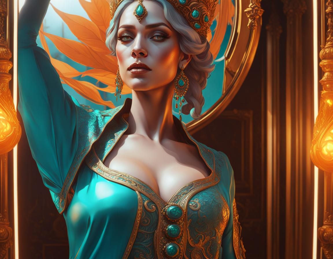 Queen reflected in a mirror