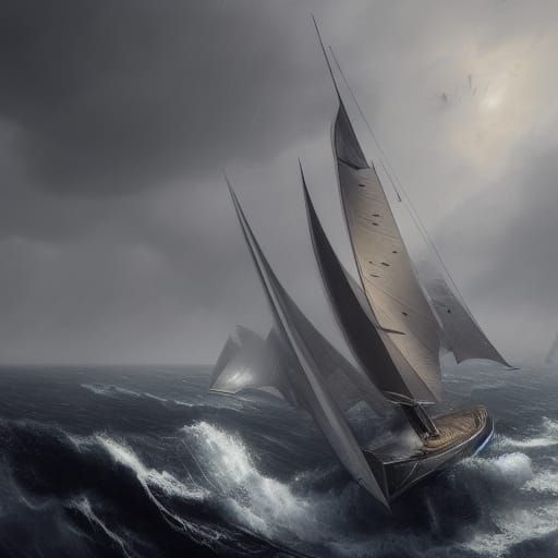 Sailboat in a storm