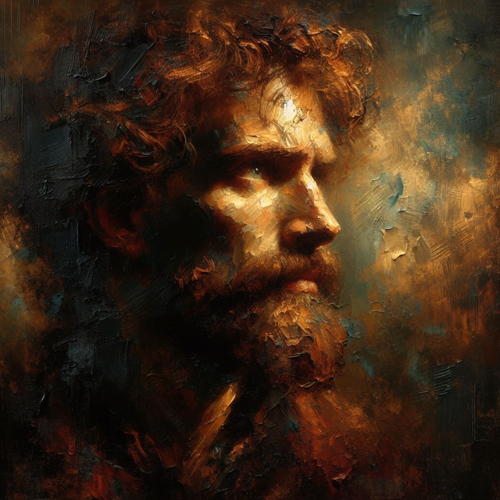oil painting in the style of Rembrandt