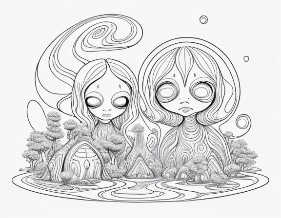 panels of Life In the style of Pranckevicius, Chibi aliens s...