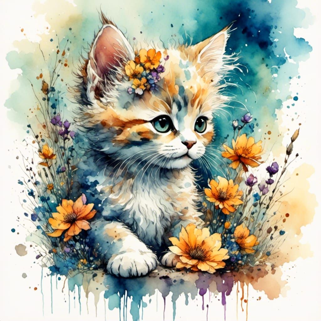 Watercolor Kitten