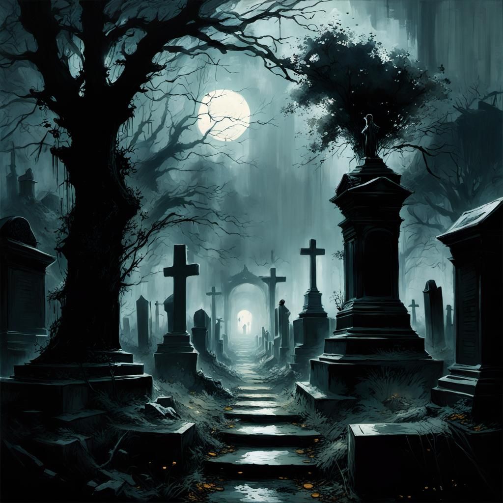 Haunted Graveyard   by @1cheesepuff