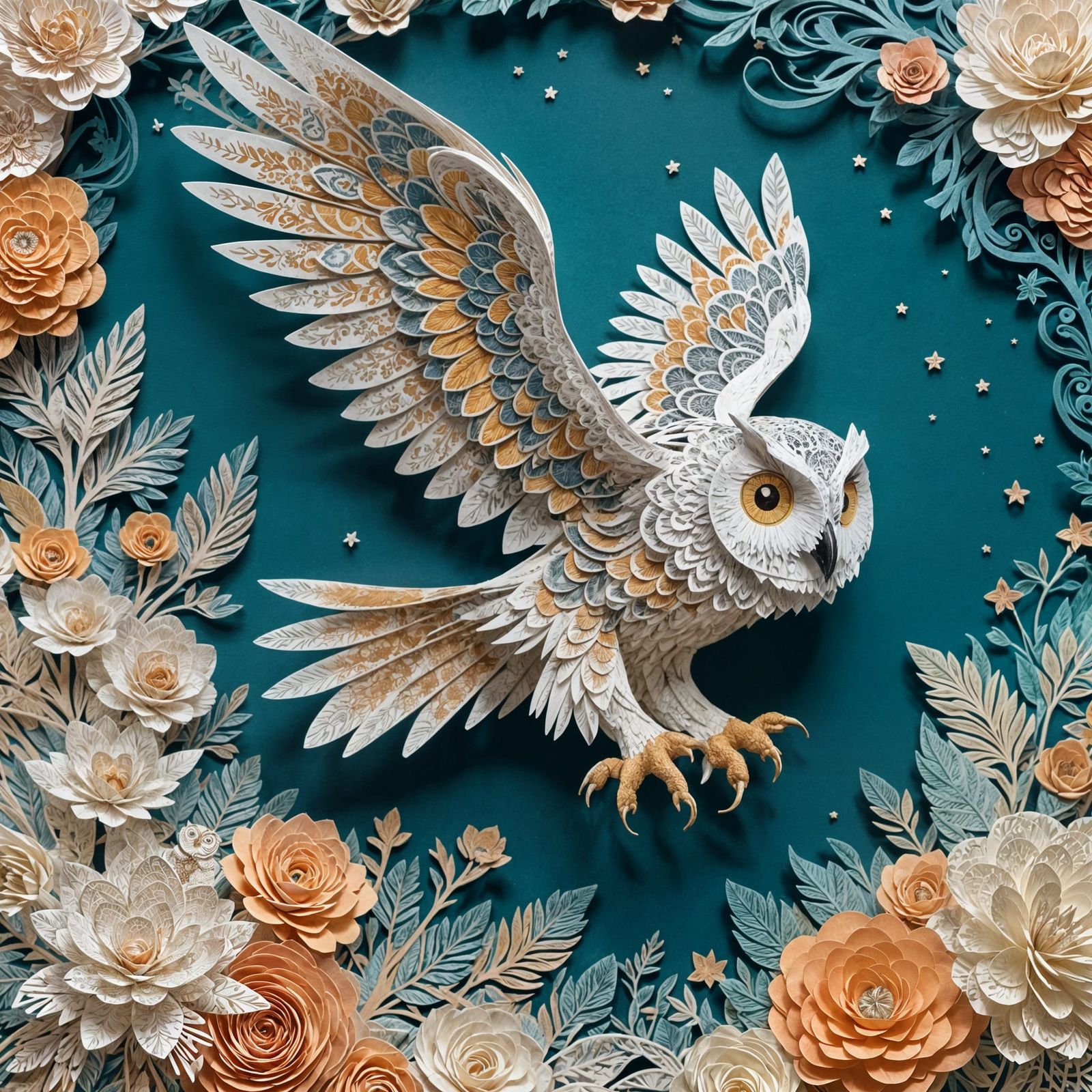 Kirigami Owl  by @Sapphire