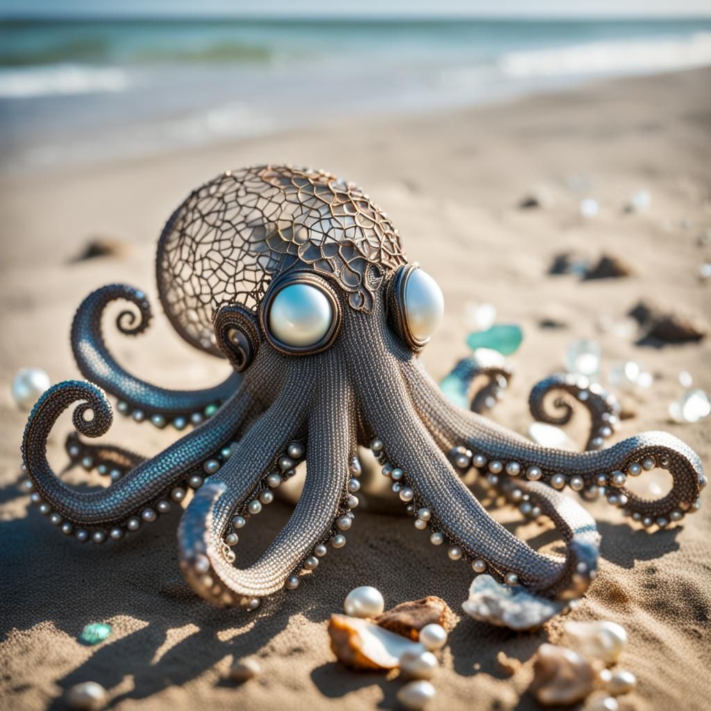Metal & Peal Octopus sculpture  by @Ray Decay