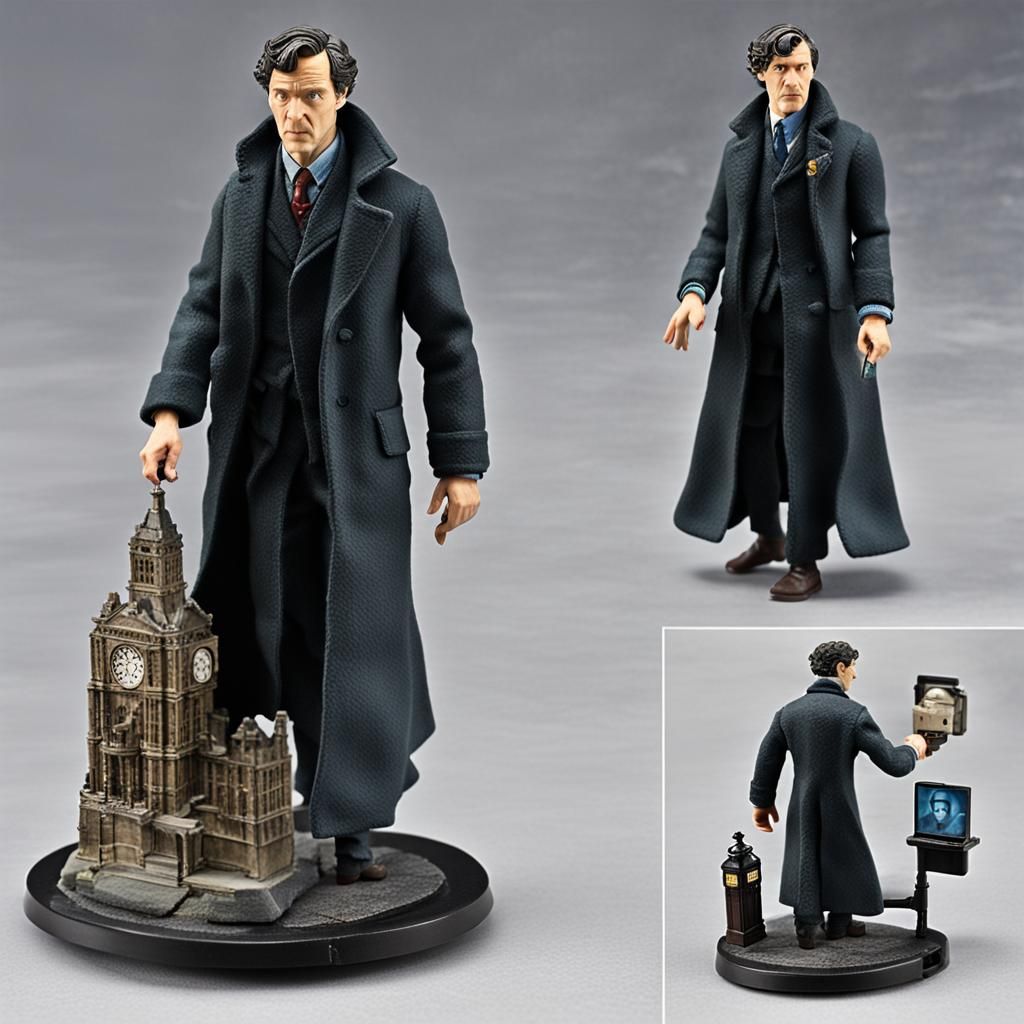 Sherlock action figure,  echography  by @alx