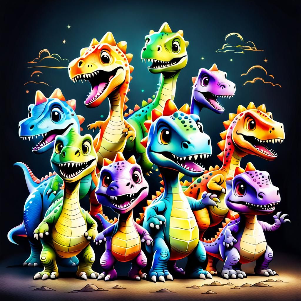 Silly Dinosaurs - AI Generated Artwork - NightCafe Creator