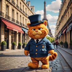 Garfield walking the streets of Paris - AI Generated Artwork ...
