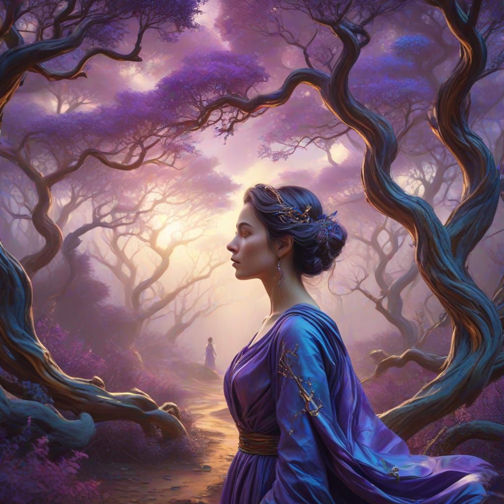 Dreamlike Forest: Surreal Oil Painting with Vibrant Colors