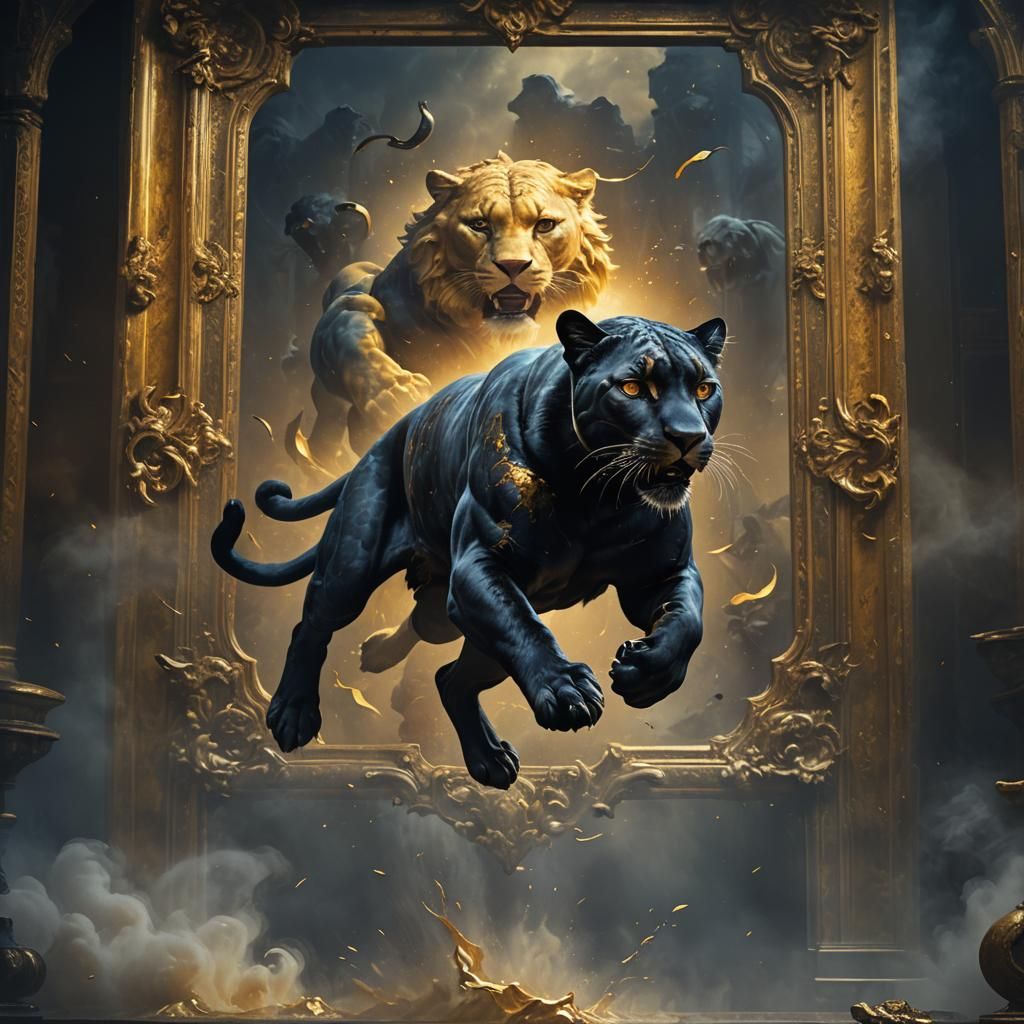 When A Black Panther Does Not Like To Be In A Painting Frame...
