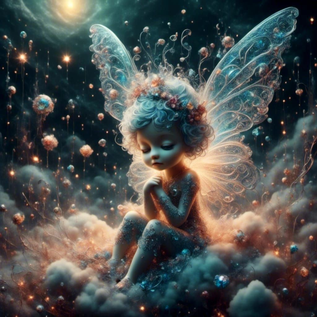 Floating Crystal Flowers Animated