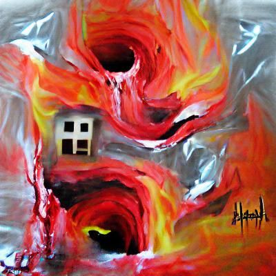 A home where hell lives acrylic art abstract beautiful