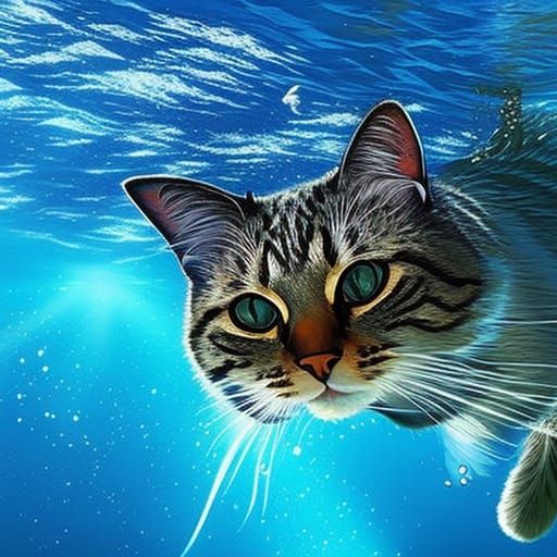 Let's swimming deep sea