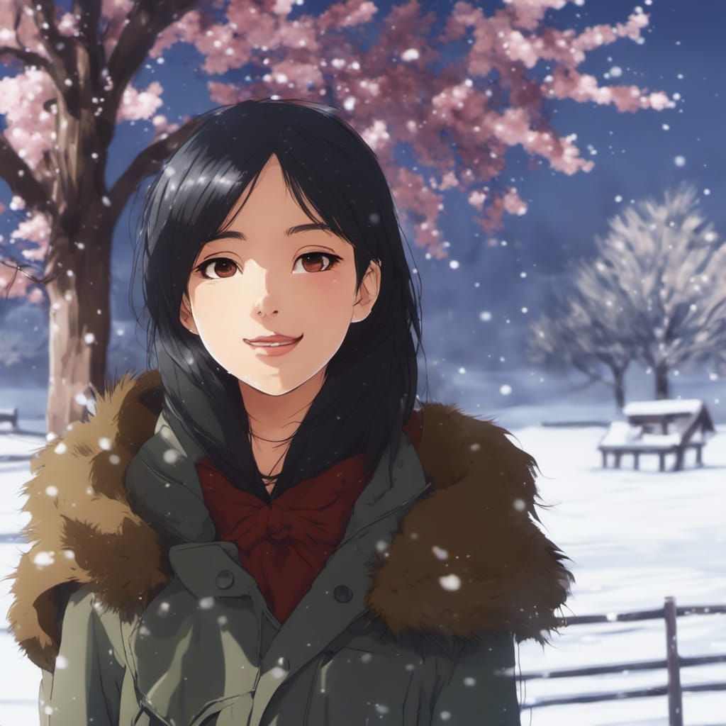 Keiko Plays in the Snow
