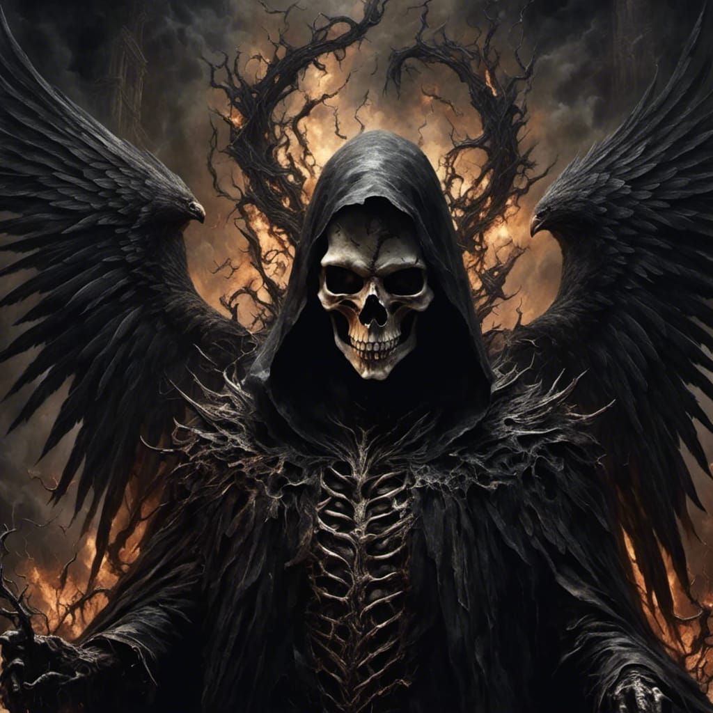<lora:dark art:1.0> Angel of Death Begins His Work,