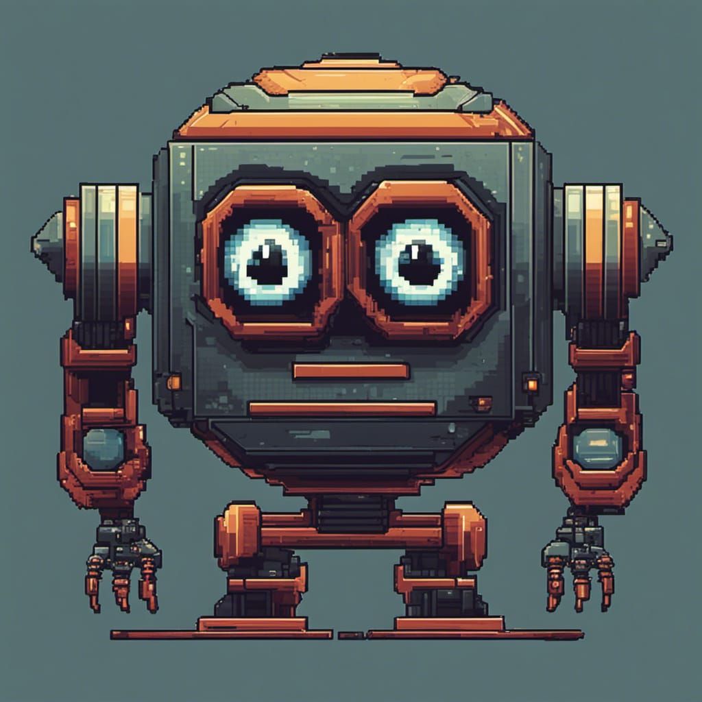 eyeball of a robot: pixel art - AI Generated Artwork - NightCafe Creator