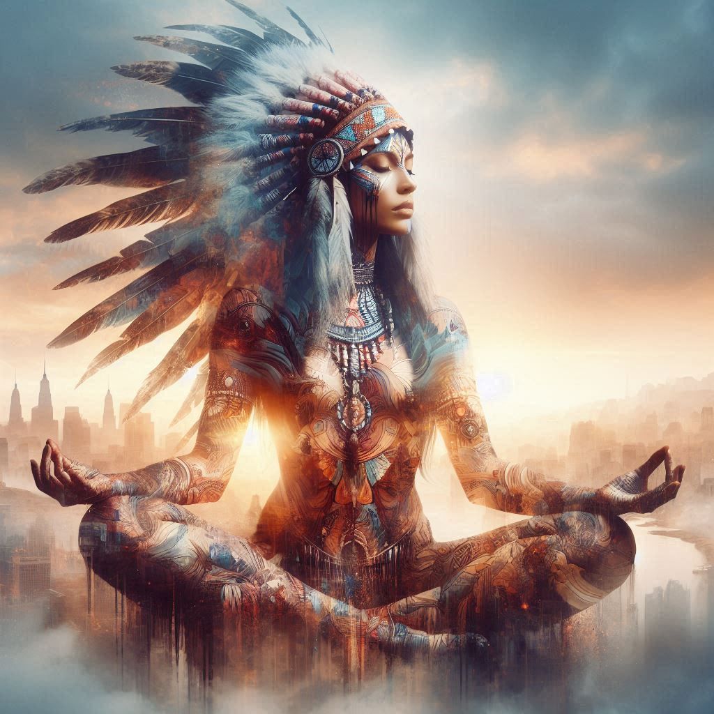 double exposure beautiful fantasy portrait landscape..