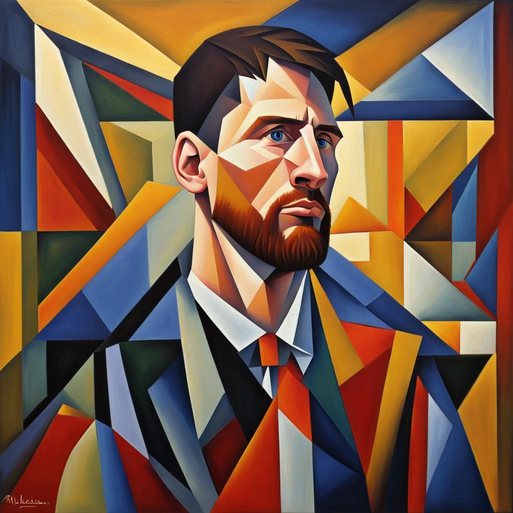 3 dimensional, Neo-Cubism, art deco painting, geometric fauvism ...