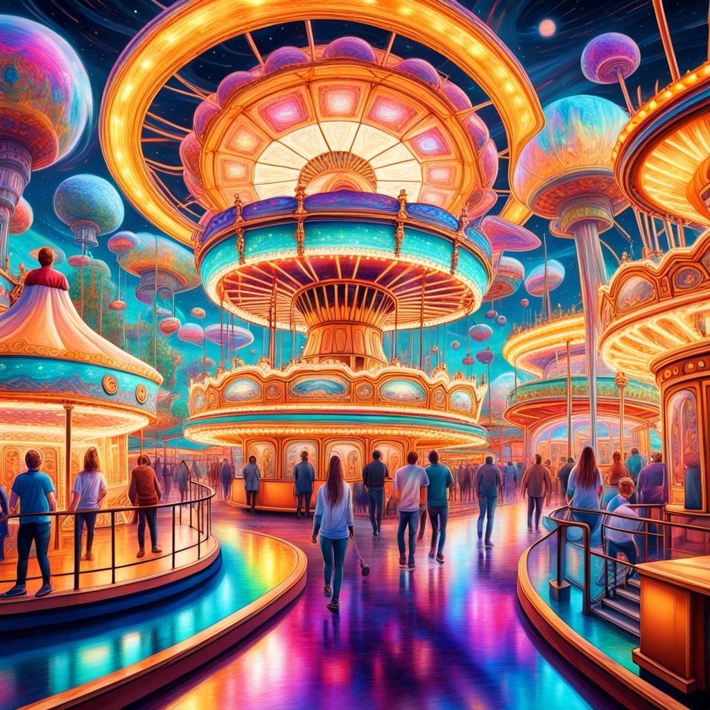 Out of this World Theme Park - AI Generated Artwork - NightCafe Creator