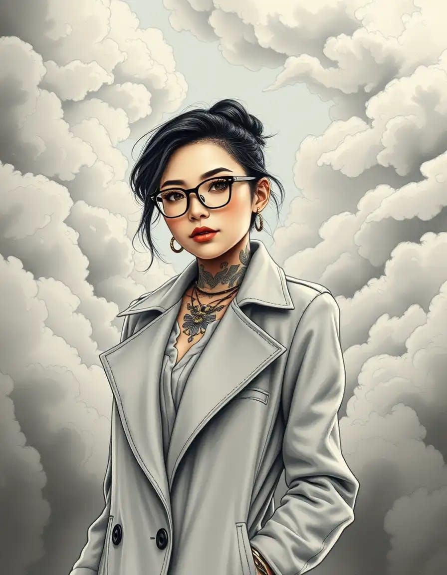 A stylish 25-year-old Asian woman