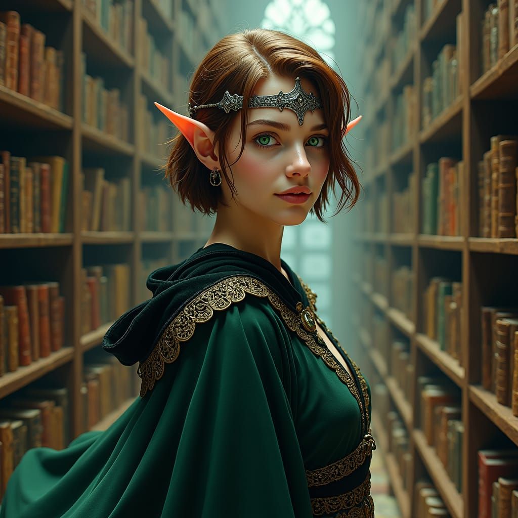 Elven Bookworm   by @Davekk