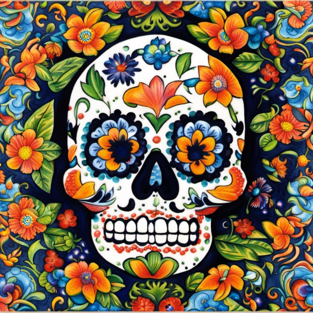 Calavera Talavera - Ai Generated Artwork - Nightcafe Creator