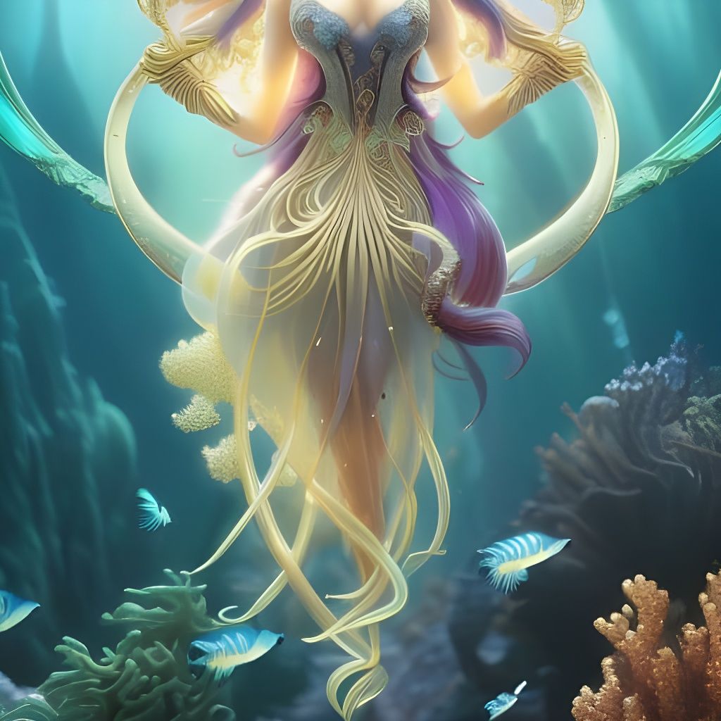 Vision Of A Swinging Mermaid - AI Generated Artwork - NightCafe Creator