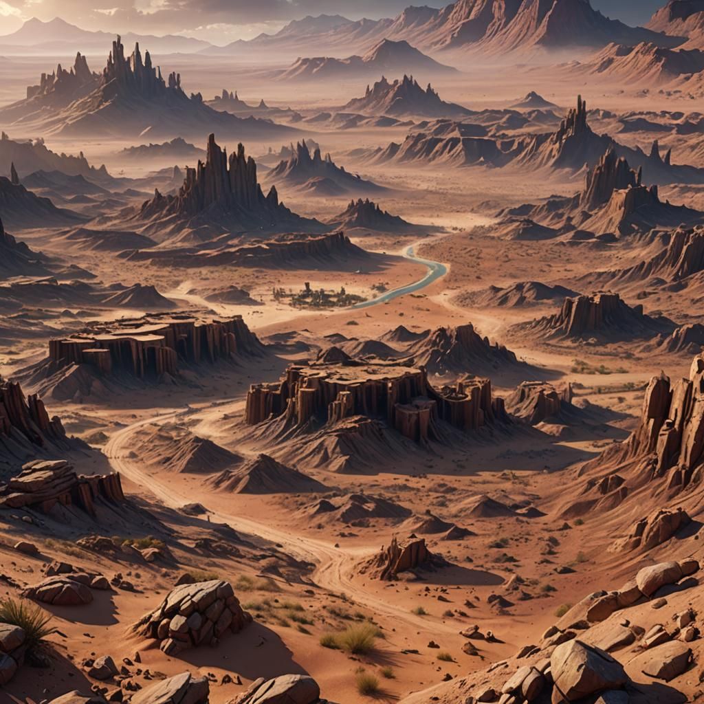 Desert wasteland from magic collateral damage
