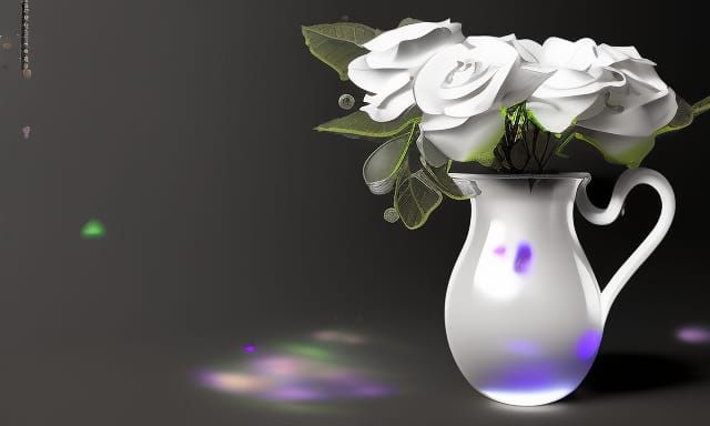 Radioactive ☢️ glowing Crystal rose bioluminescent neon light rays, exploding bright light, bursting light