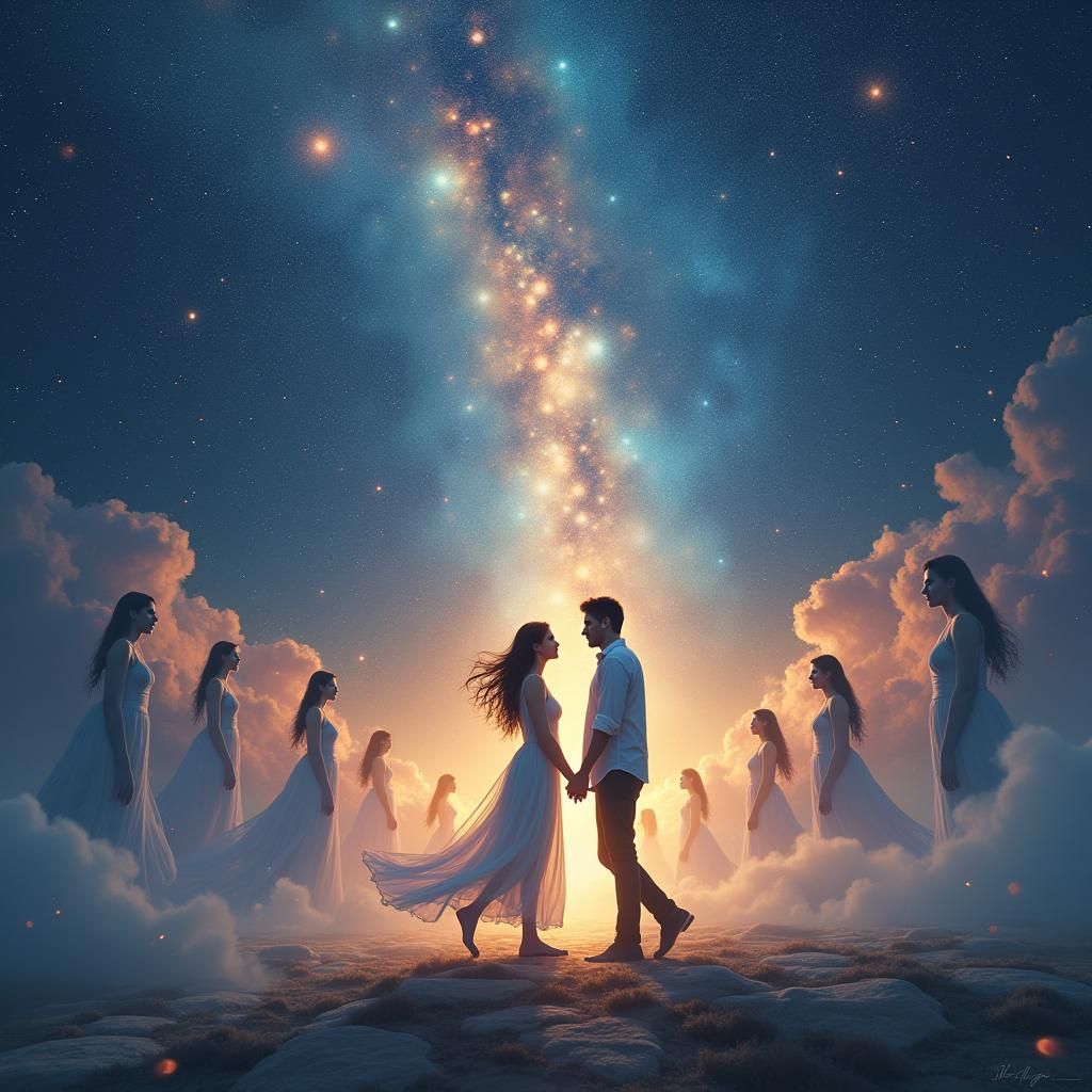 Stepping into infinity, finding ones soul and feeling connection that can't be described. twin flame souls living multiple timelines, loving...