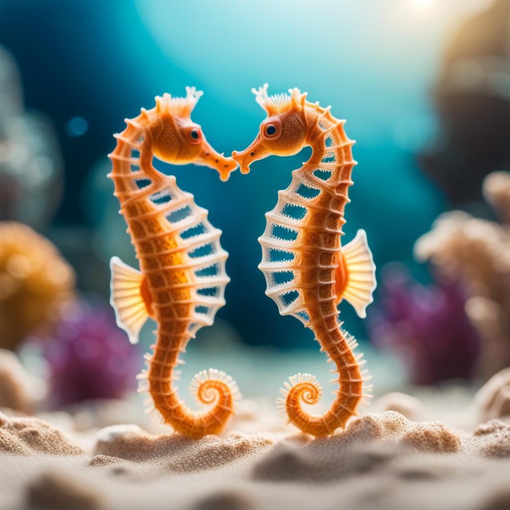 Seahorses in love - AI Generated Artwork - NightCafe Creator