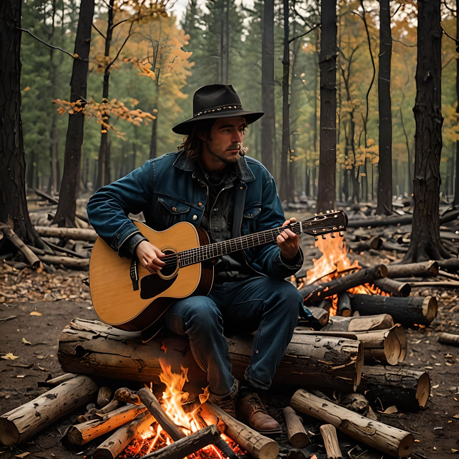 I will sit around the fire and play the guitar for you.