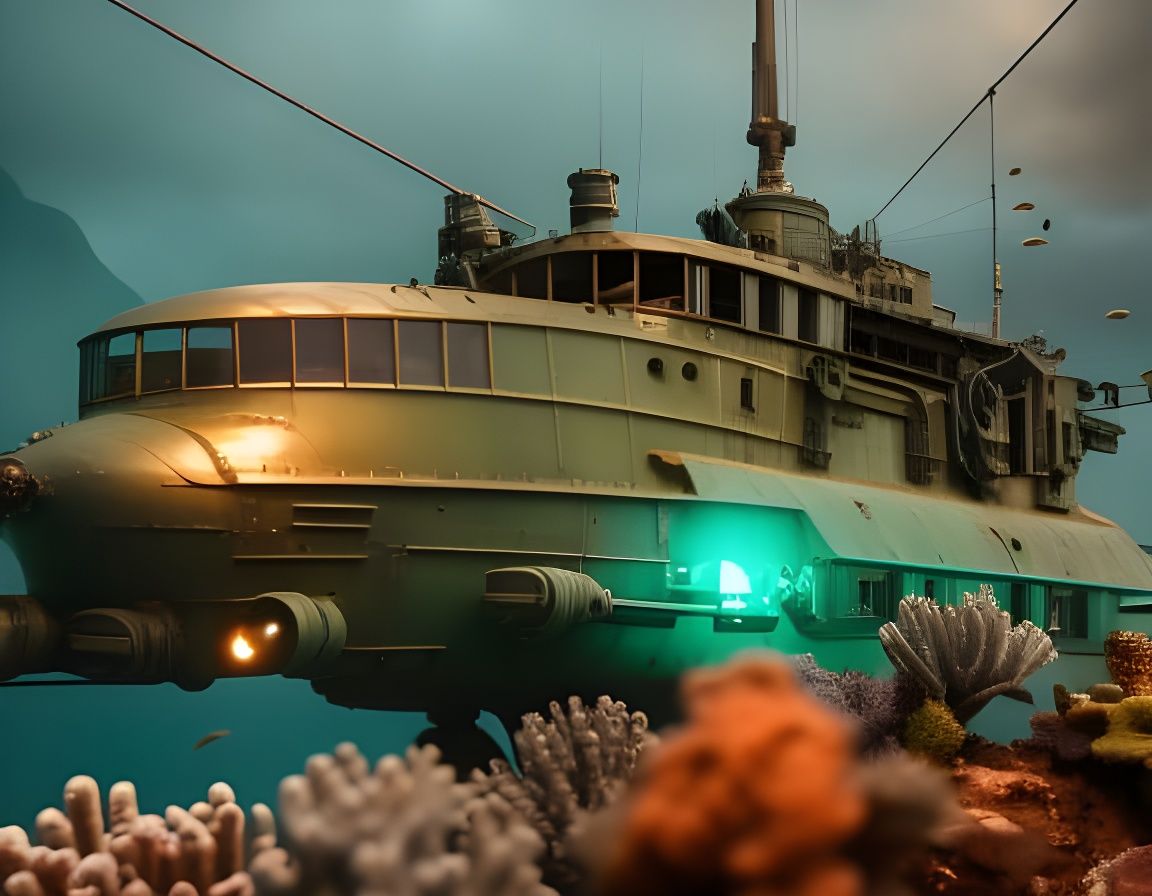 WWII steampunk submarine