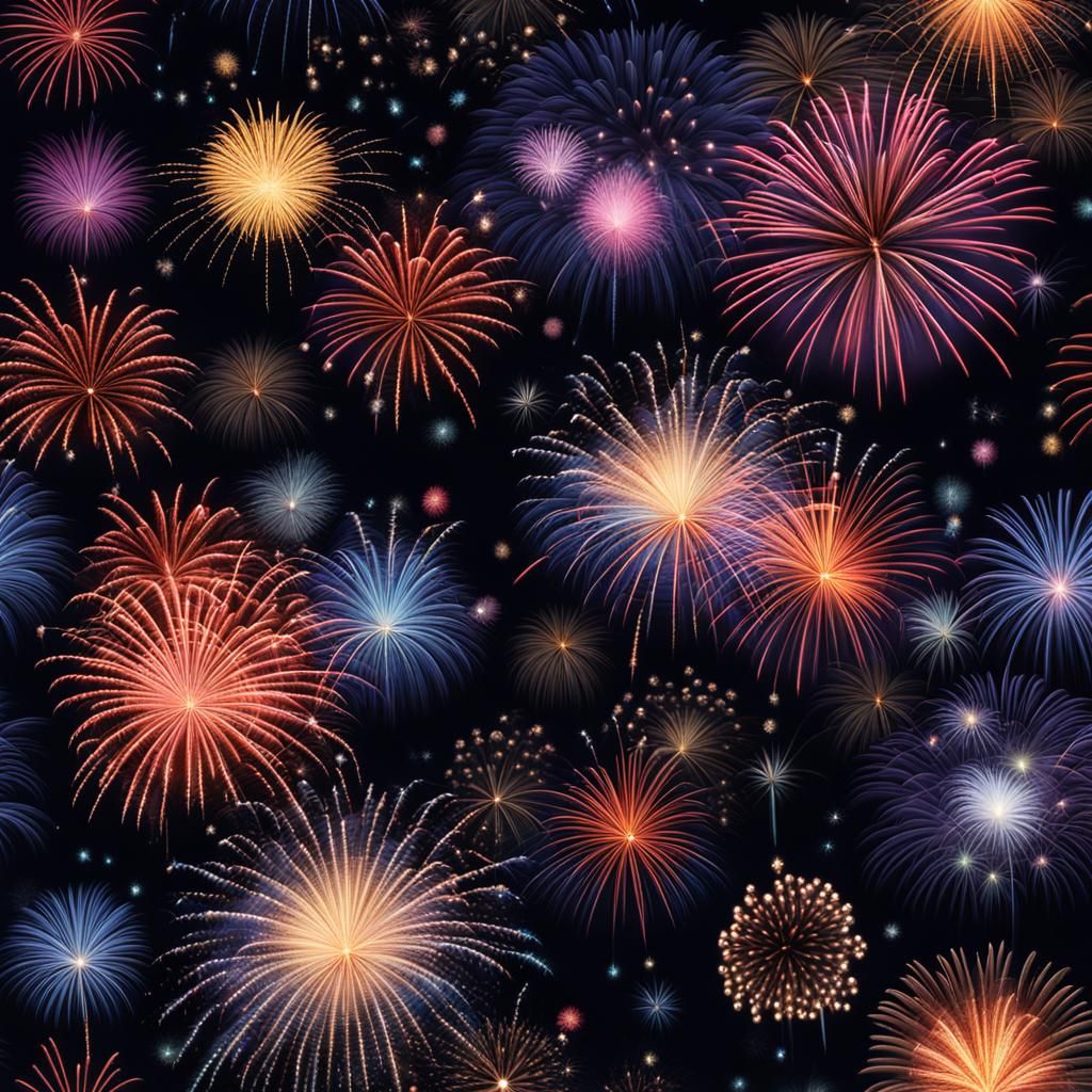 bright beautiful fireworks