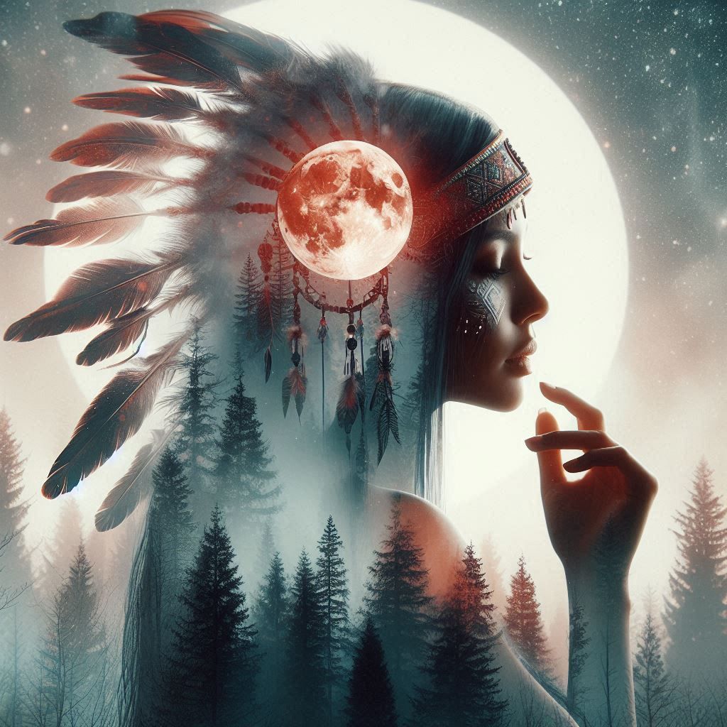 double exposure beautiful fantasy DALL-E 3 portrait landscape..