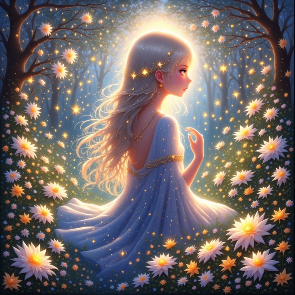 Radiant queen, casting dreams,
Threads of fate in loving sea...