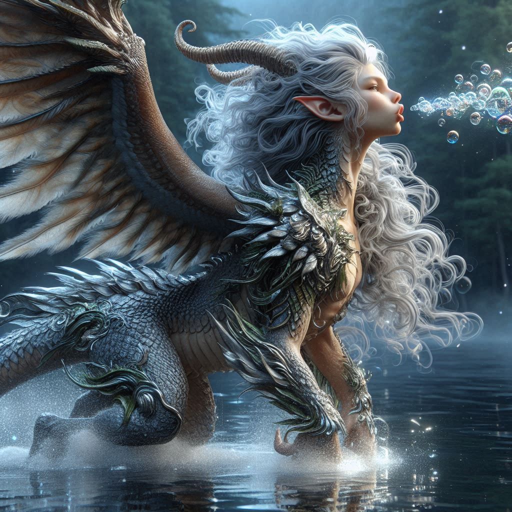 Changeling, Dragon, Griffon, Elf  by @George Stanley