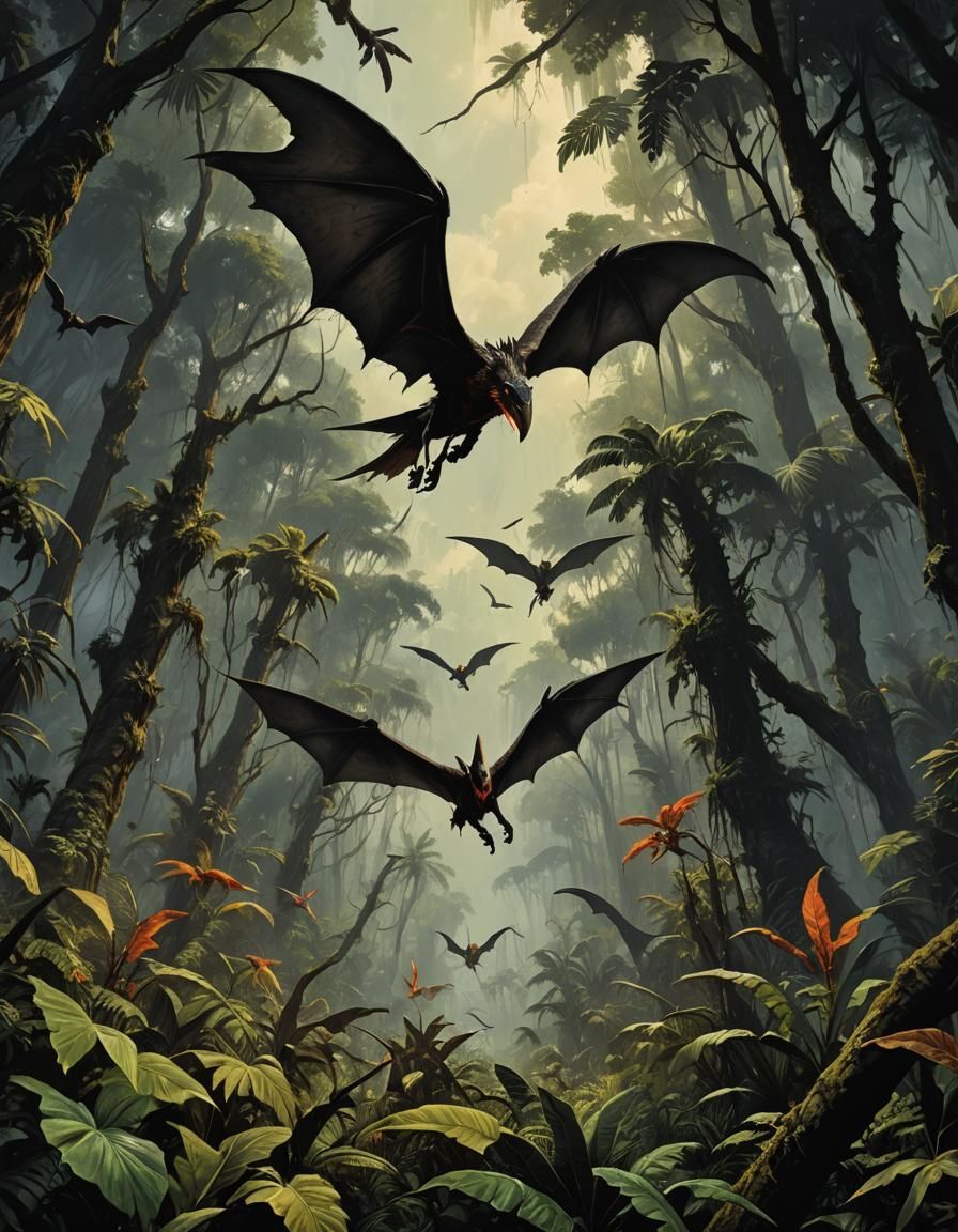 Mutant Prehistoric Bats - AI Generated Artwork - NightCafe Creator