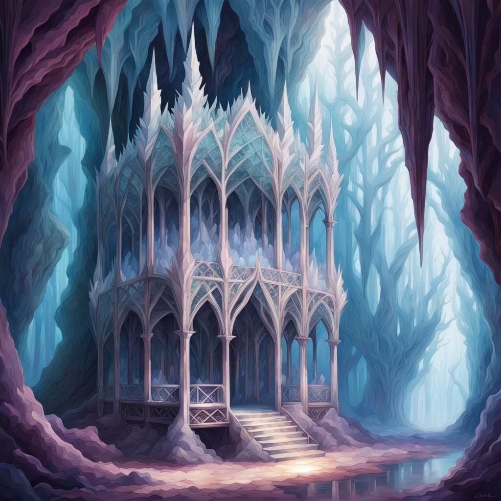 Crystalline Temple - AI Generated Artwork - NightCafe Creator