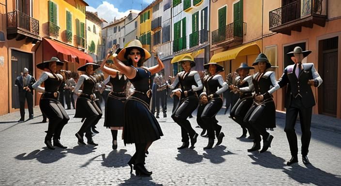 (Danse Kalinda Ba Doom) epic 1960s Spanish Creole street dan...