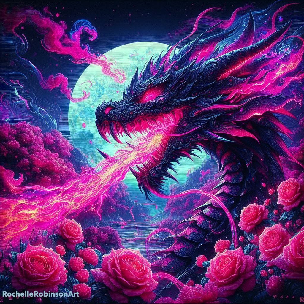 Dragon and Roses