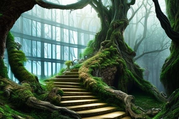 Staircase in the wood  by @TanYG