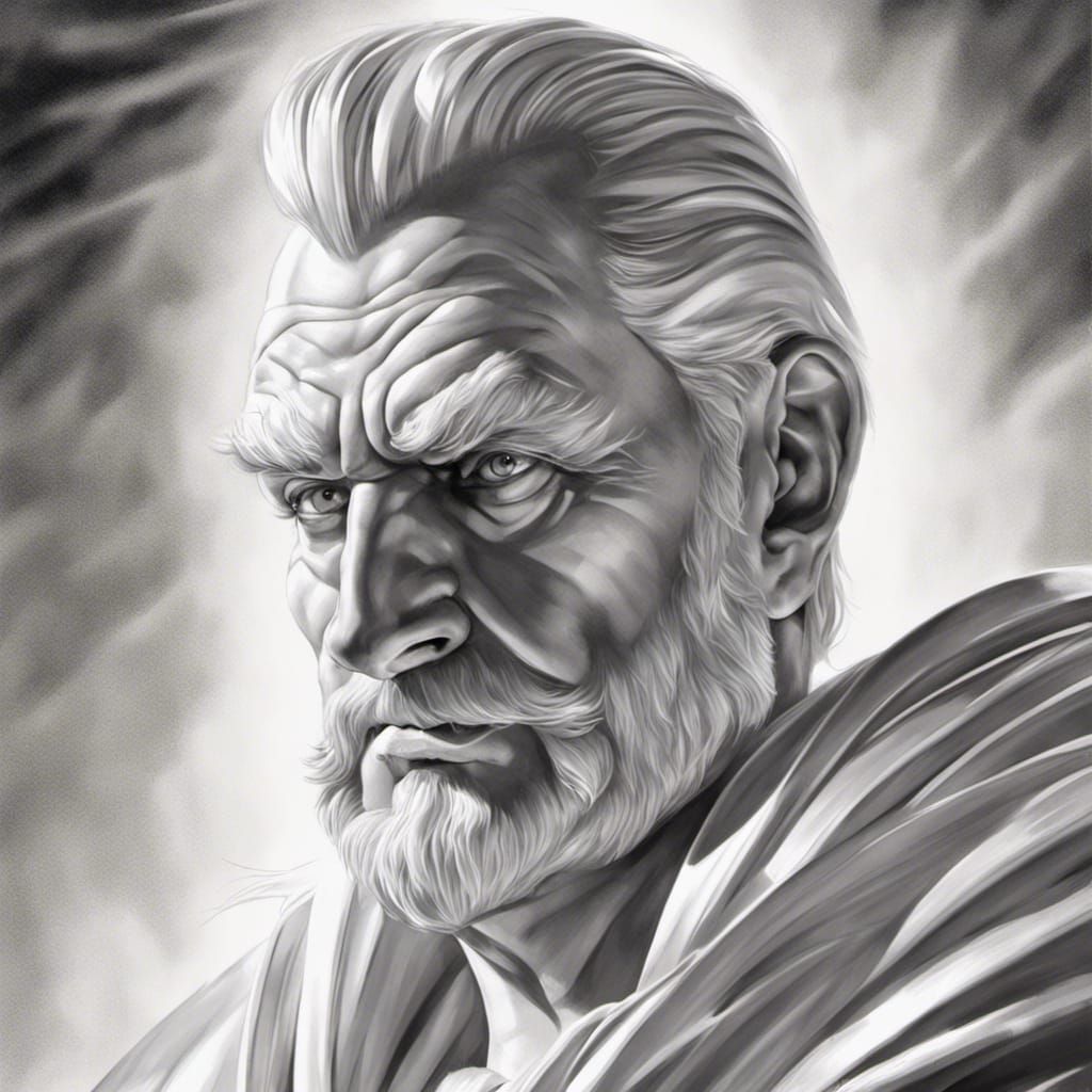 portrait of God drawn by Alex Ross head and shoulders portra...