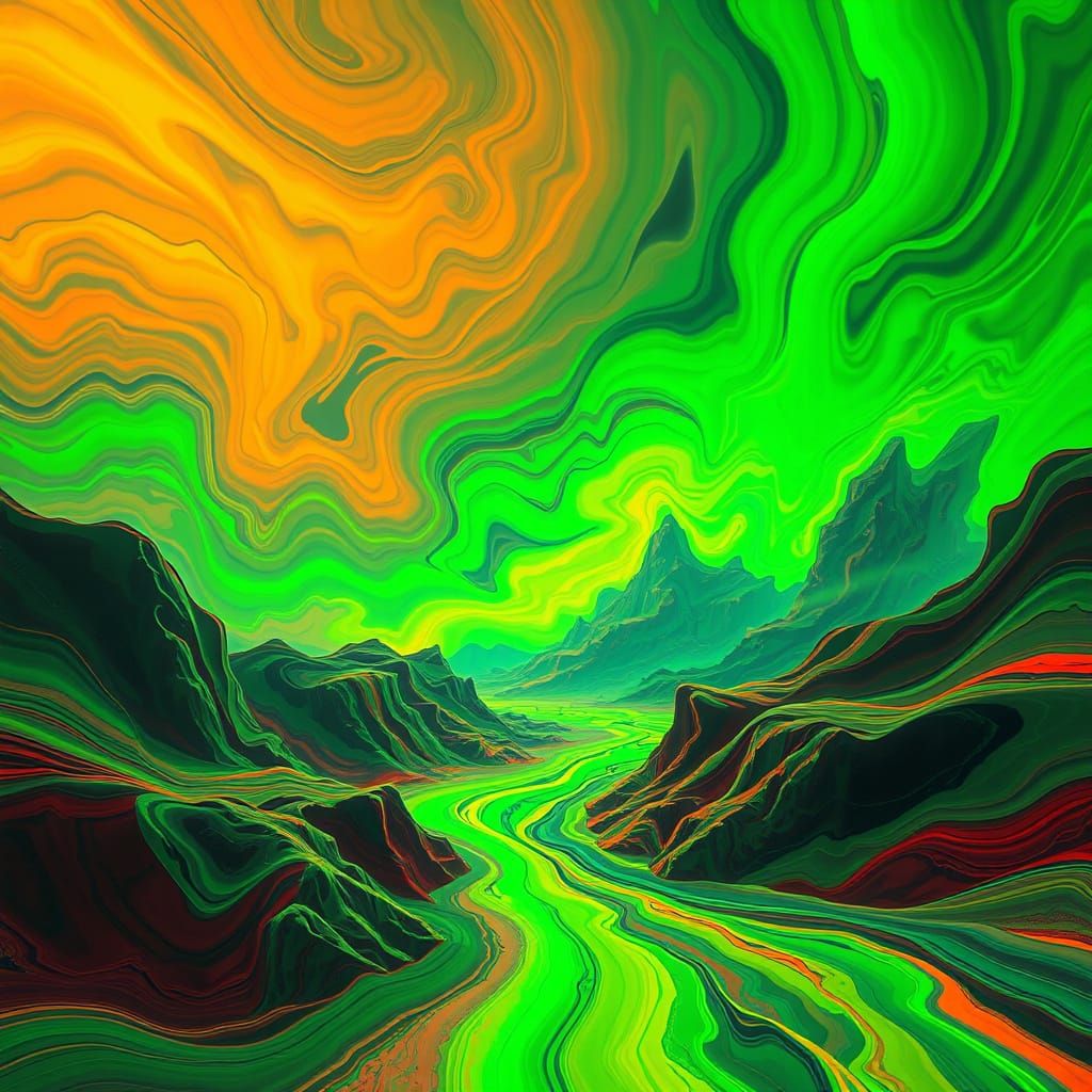 Neon Green and Neon Orange  by @Kristen Kruwit