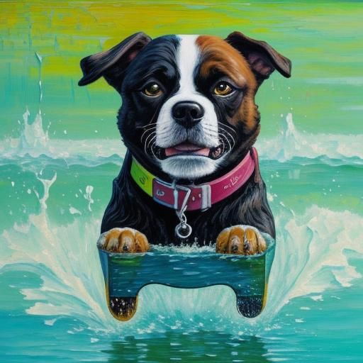 My dog is really quite hip,
Except when he takes a cold dip....
