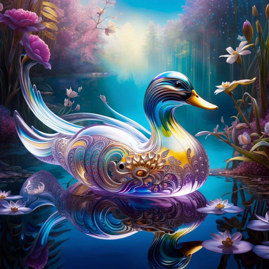 Glass duck - AI Generated Artwork - NightCafe Creator