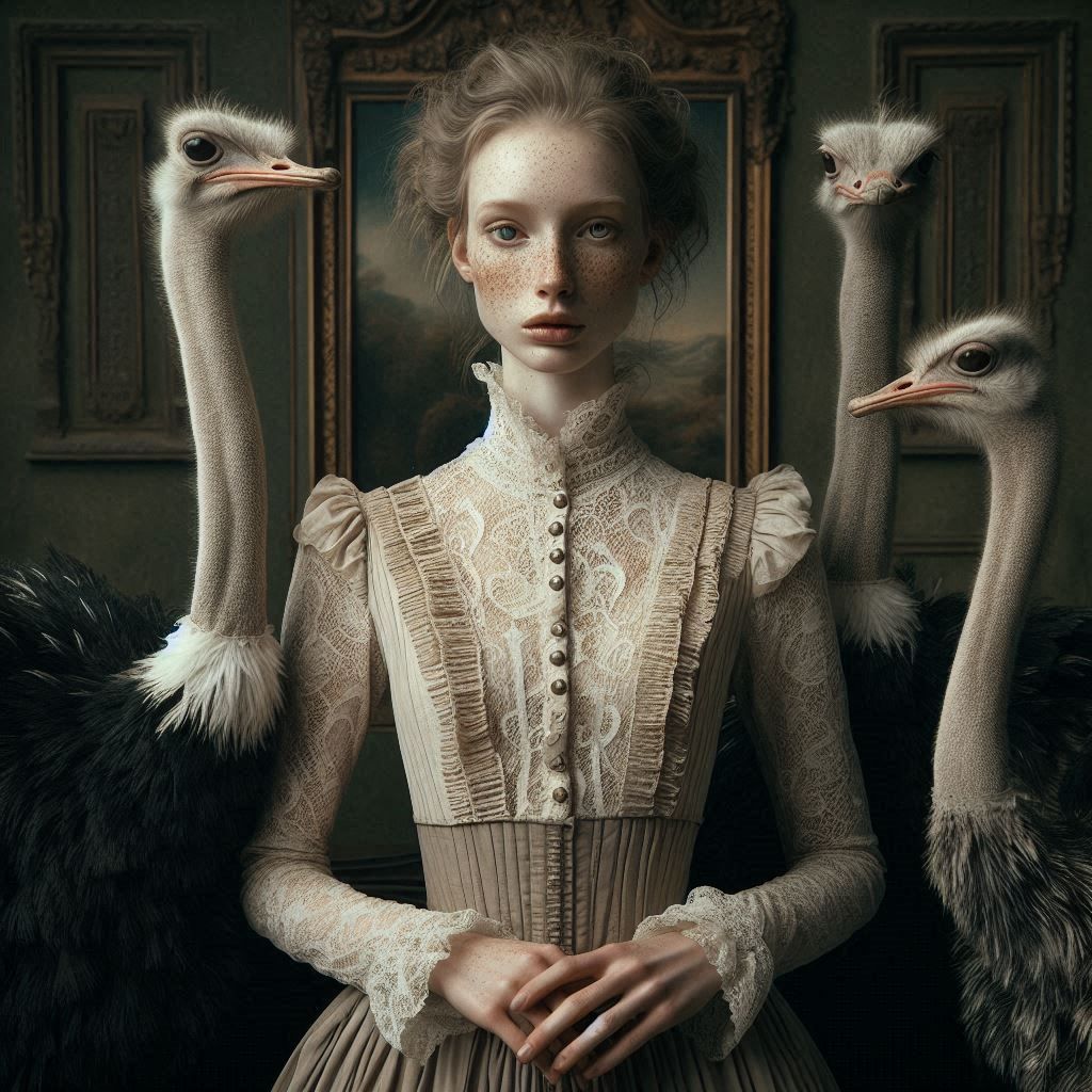 The Lady of the House and her Ostriches