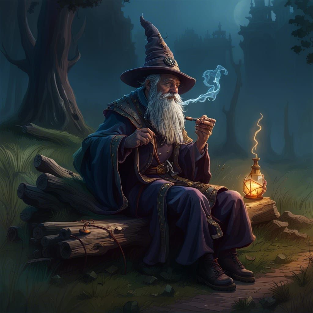 Wizard on a Log - AI Generated Artwork - NightCafe Creator