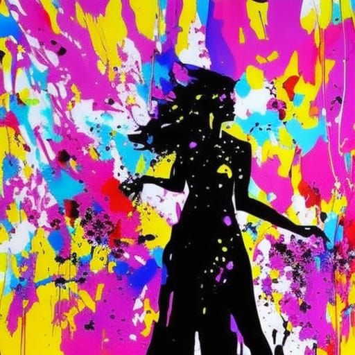 dancing in paint splatter 2 AI Generated Artwork NightCafe Creator