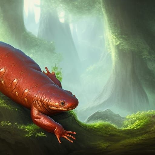 Giant salamander - AI Generated Artwork - NightCafe Creator