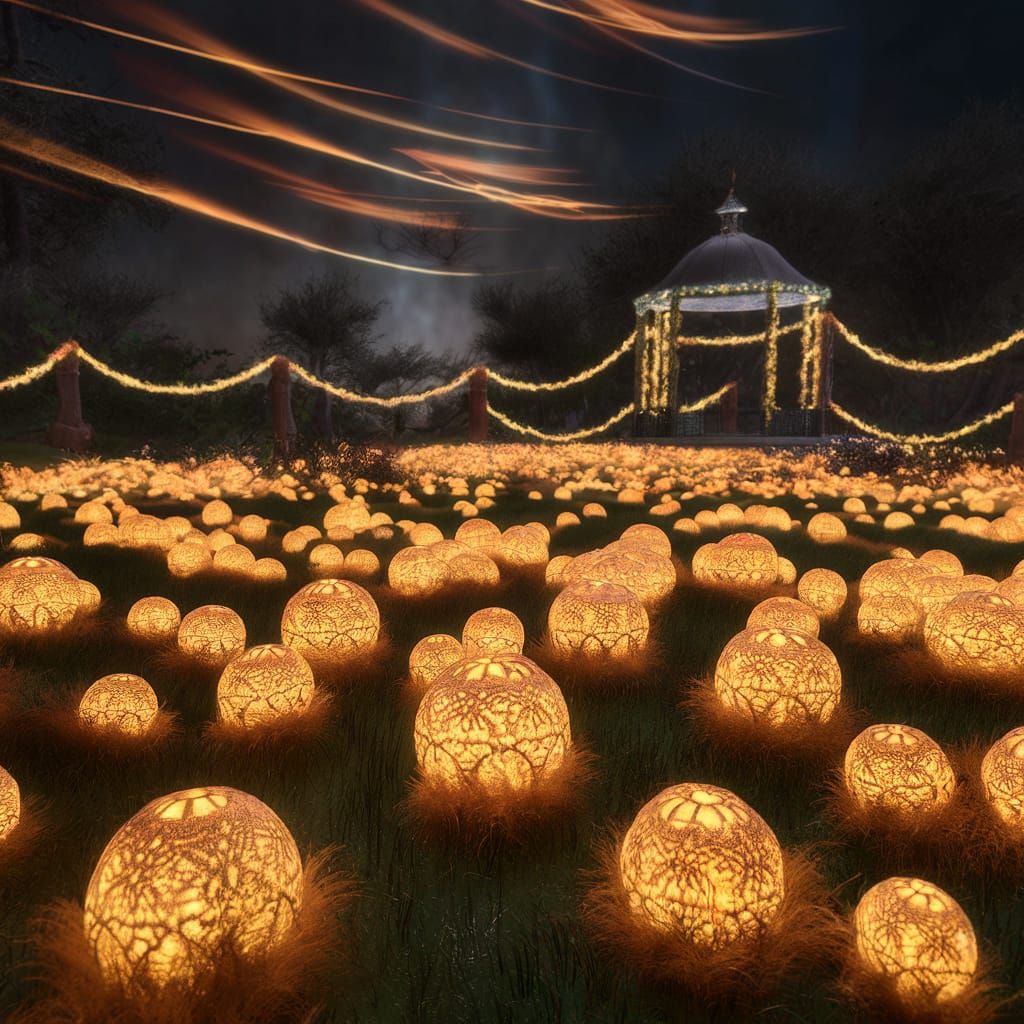 Fantasy Night Garden Temari Silk Ball Fairy Lights